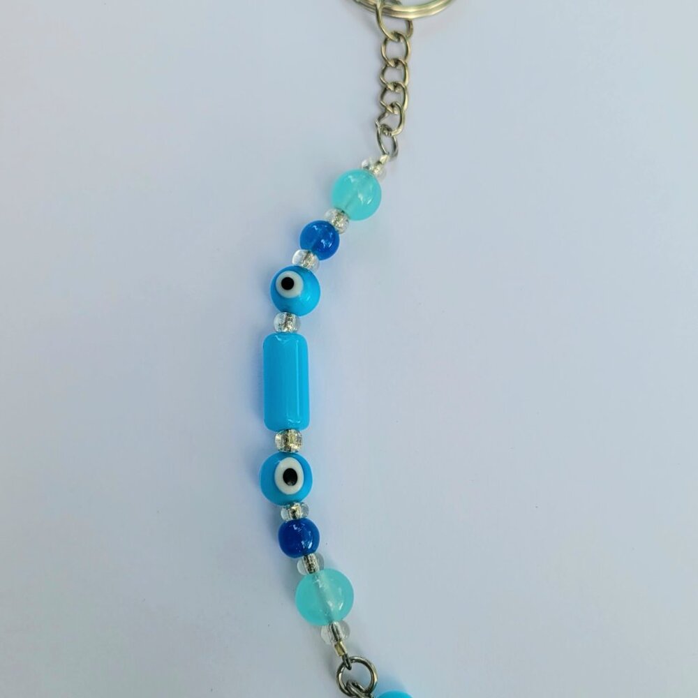 Blue Evil Eye Keychain - Handmade - Picture 5 of 9